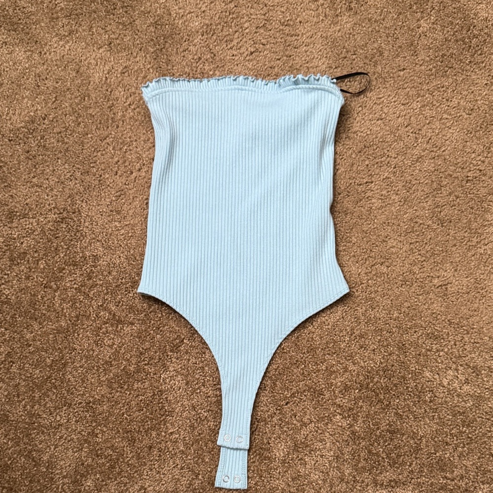 Forever 21 Sky Blue Ribbed Top